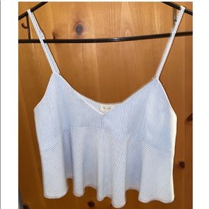 Blue & white striped tank top